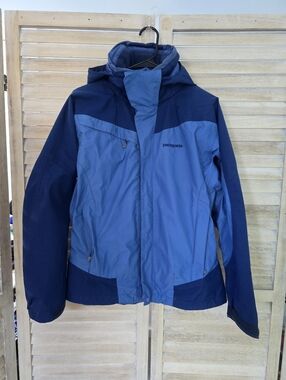 Patagonia Vintage Blue Gore Tex Jacket Size Medium Women's Ski Snow Windbreaker